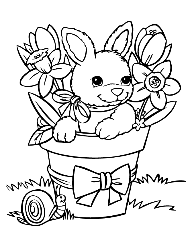Baby Bunny Easter Coloring Pages