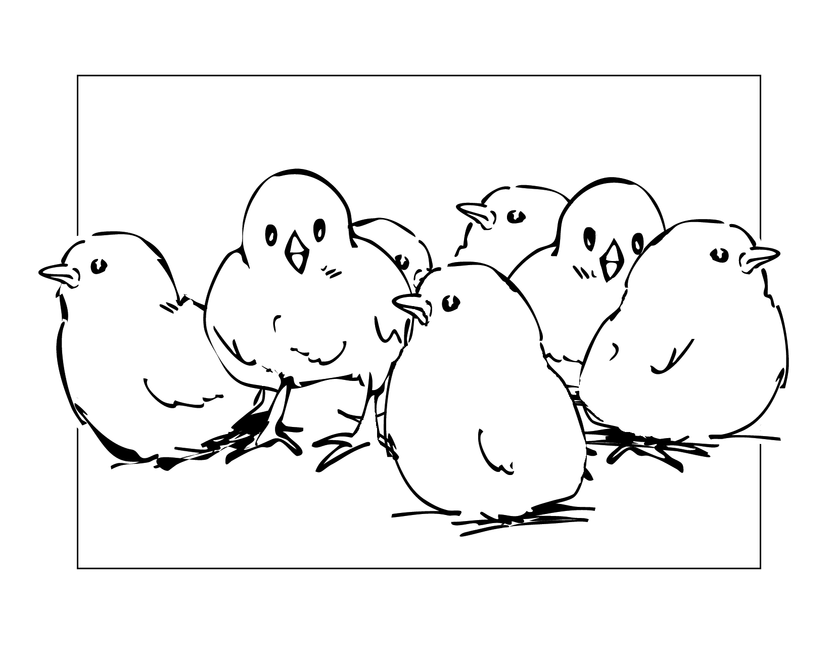 Baby Chicks Coloring Page