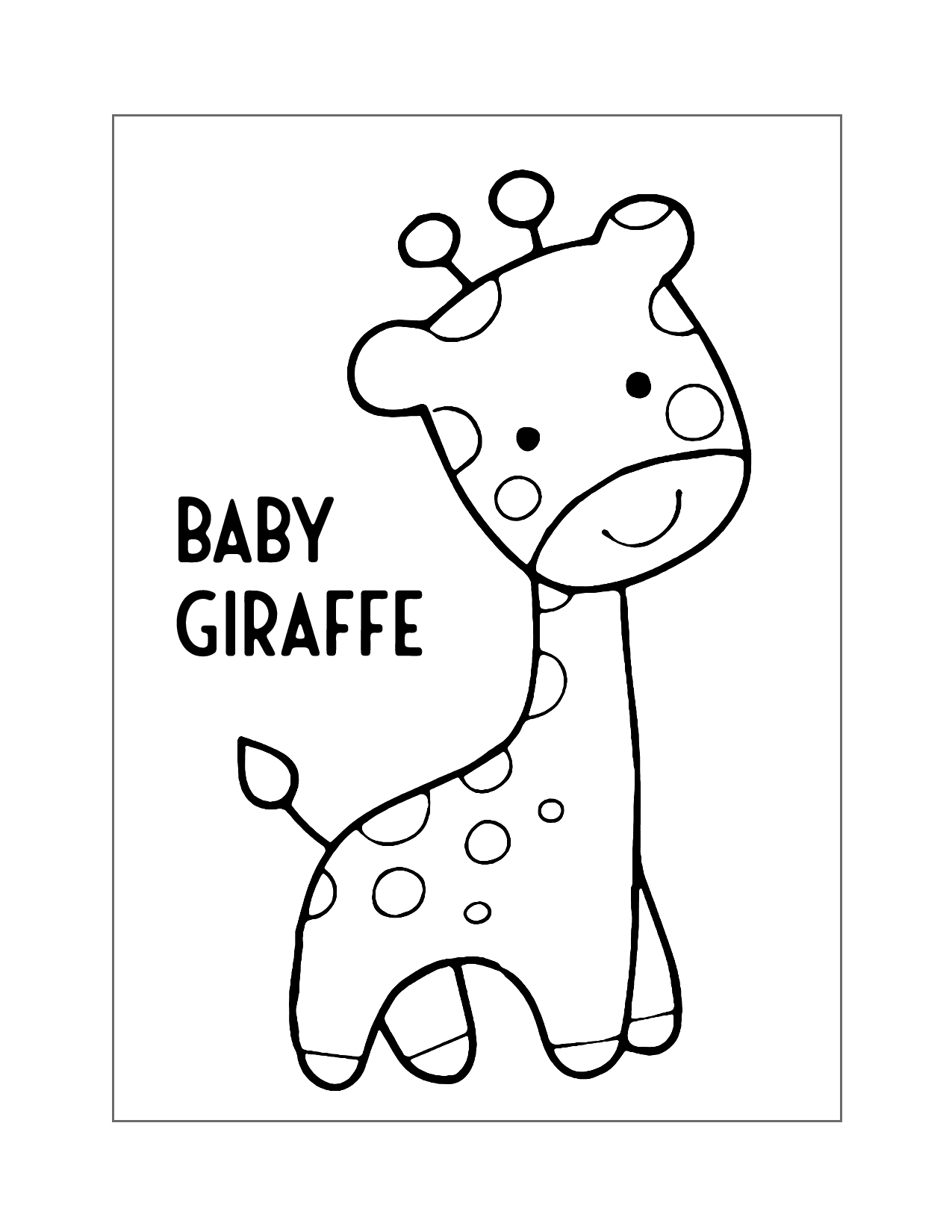 Baby Giraffe Coloring Page