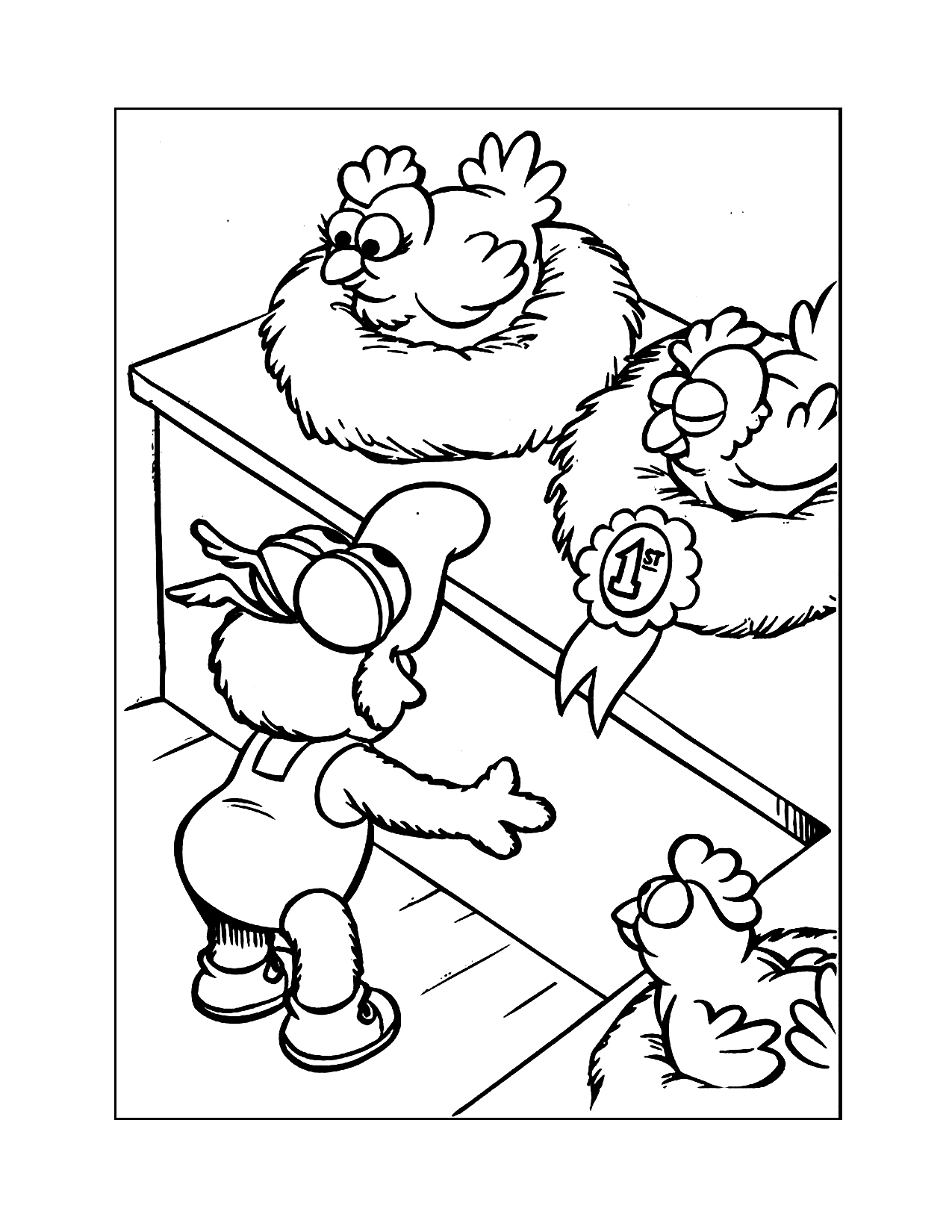 Baby Gonzo Finding Chickens Coloring Page