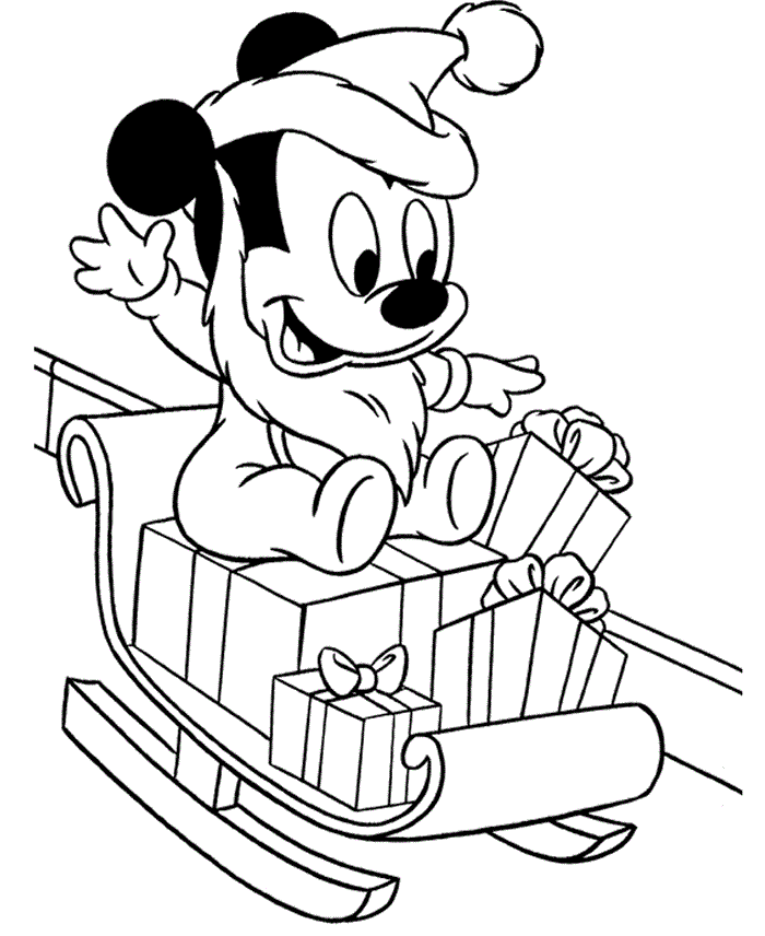Baby Mickey Christmas Coloring Pages