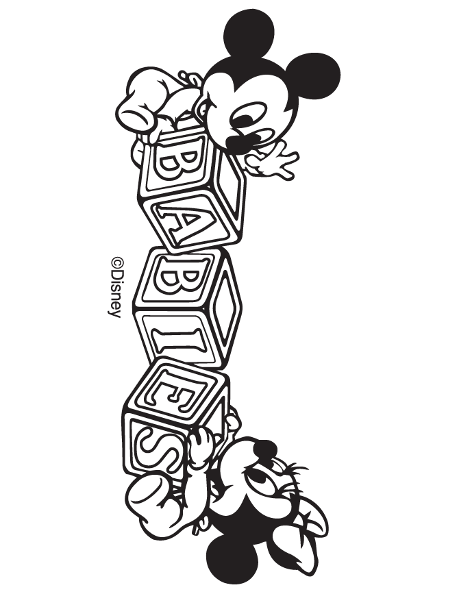 Baby Mickey And Minnie Coloring