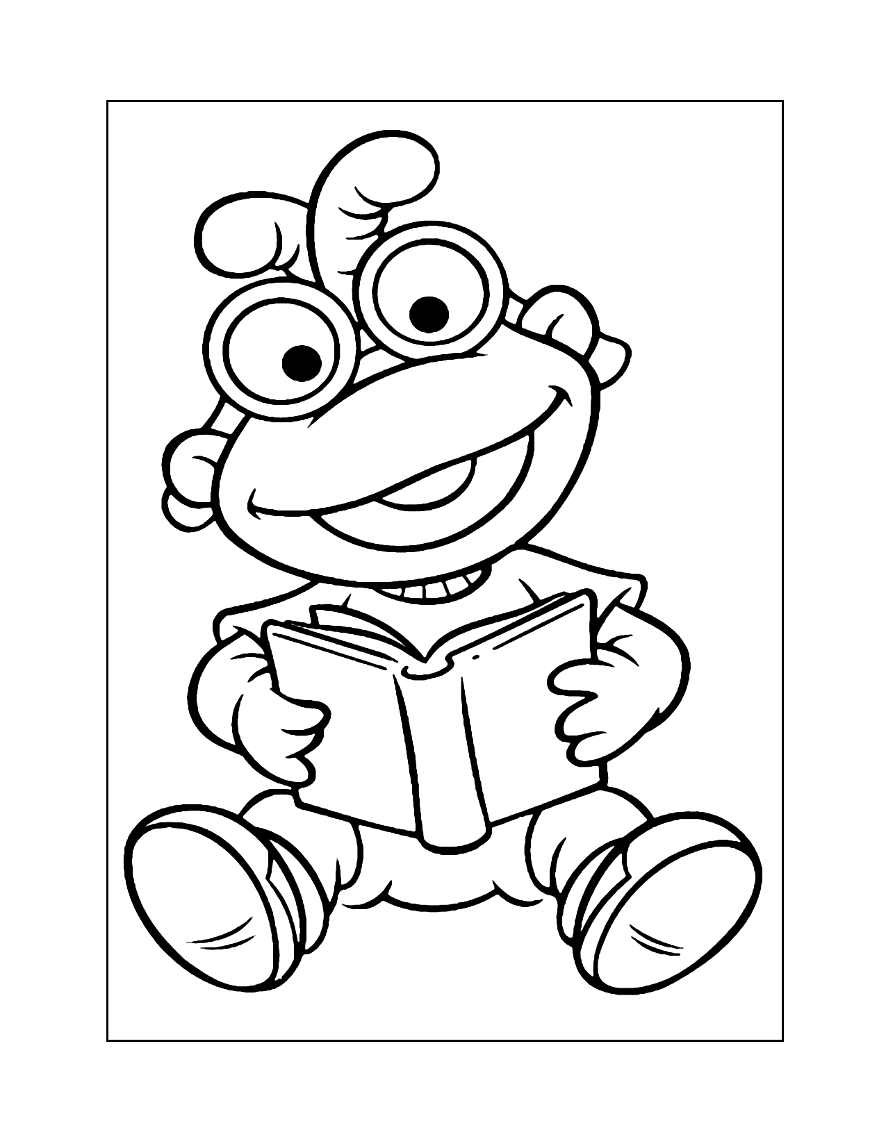 Baby Scooter Reading Coloring Page