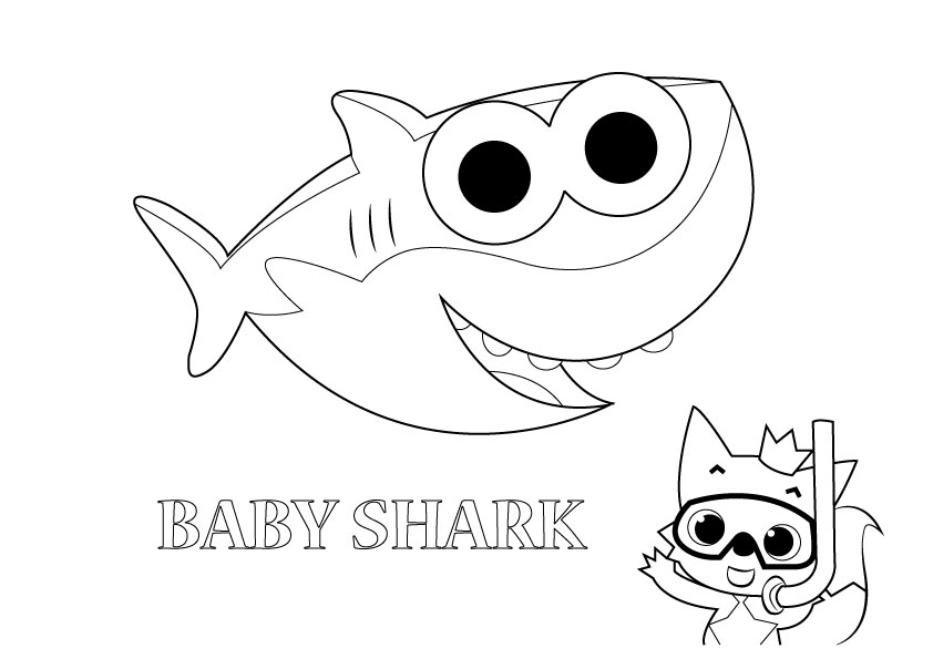 Baby Shark Coloring Pages Coloring Rocks