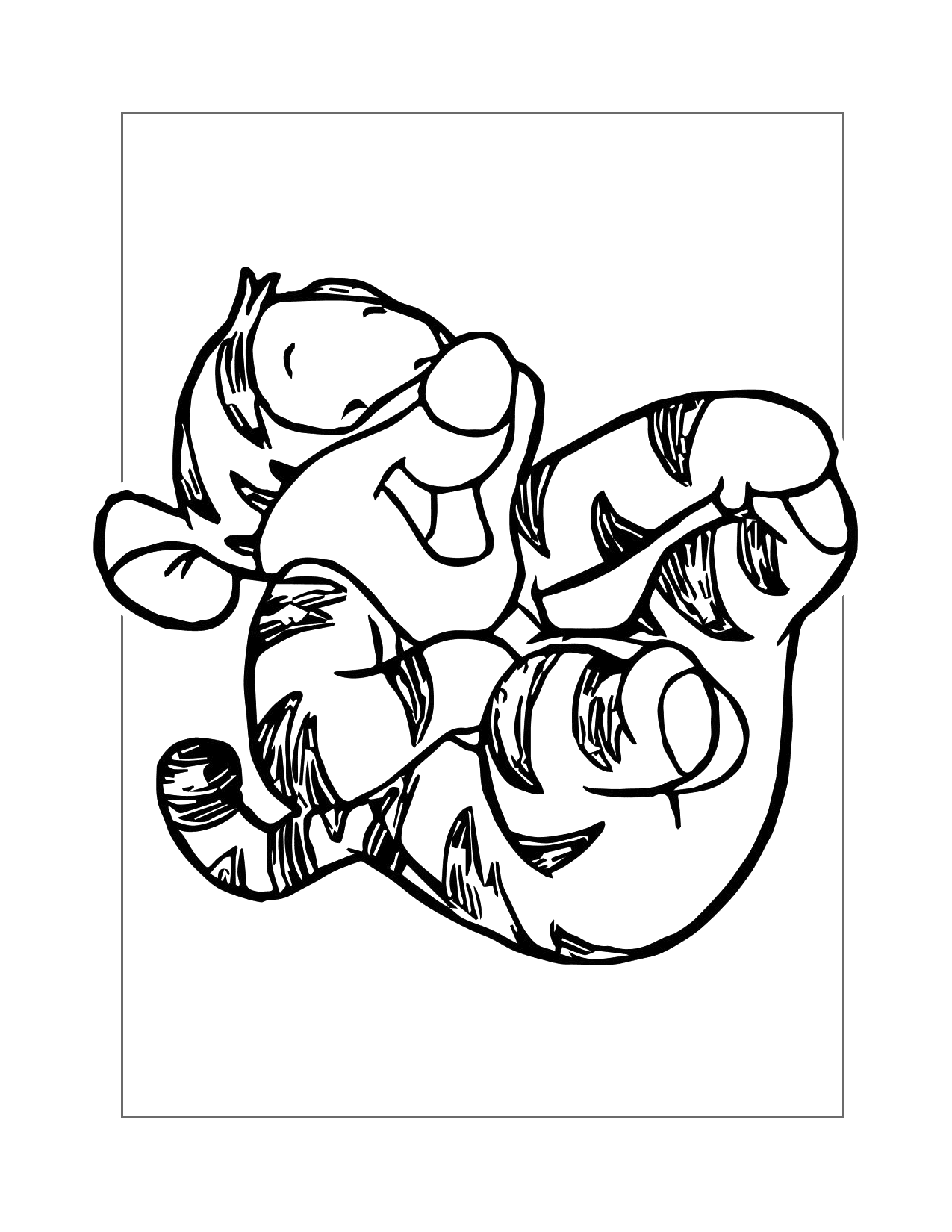 Baby Tigger Laughing Coloring Page