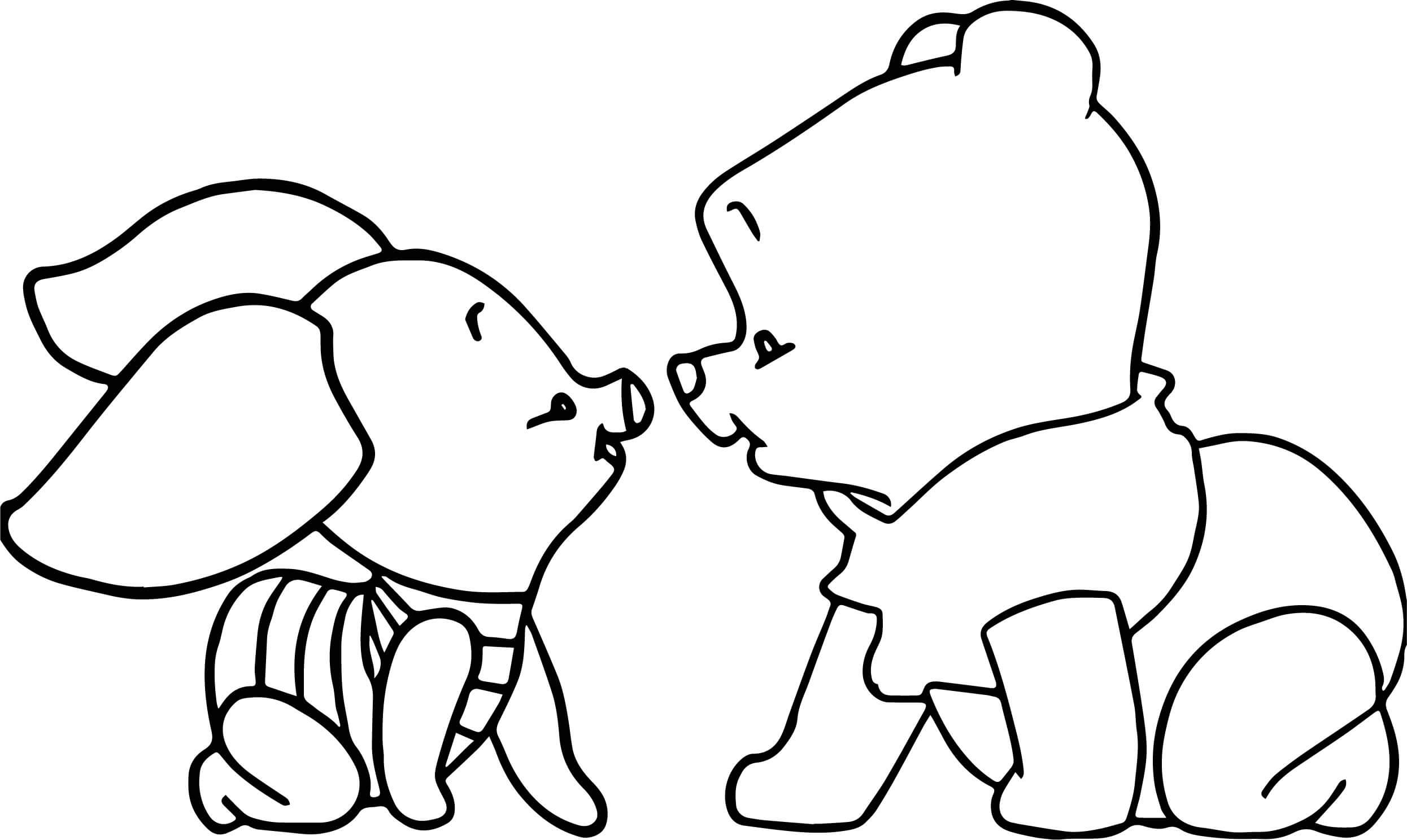 Baby Winnie the Pooh and Piglet Coloring Pages