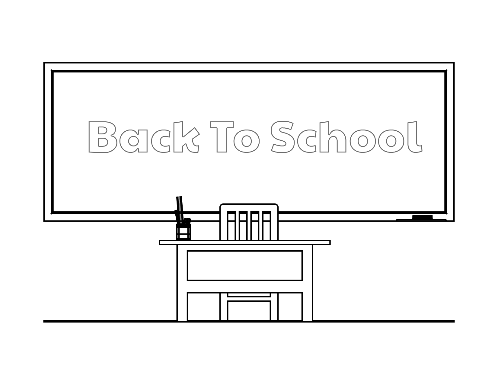 Back To School Chalkboard Coloring Page