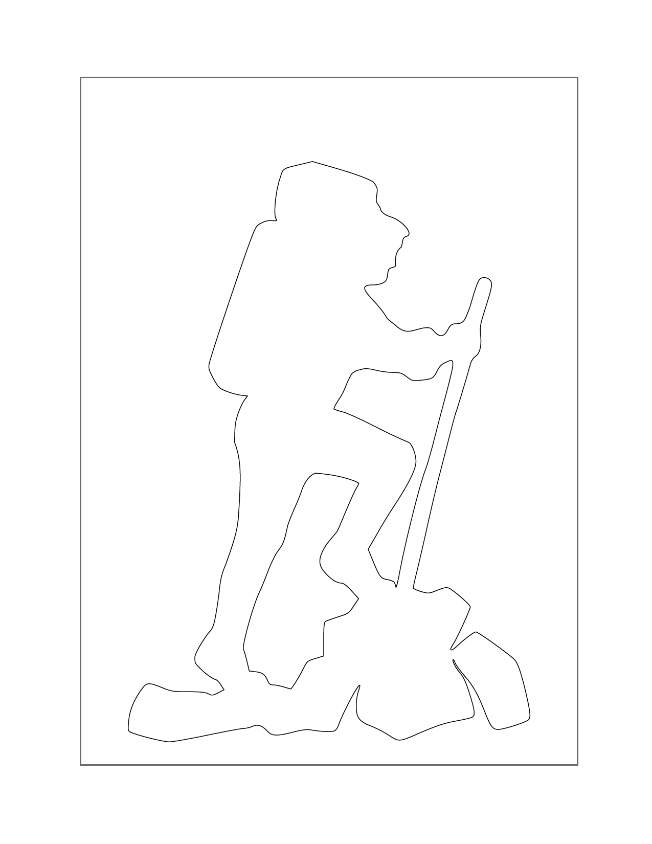 Backpack Mountain Climber Coloring Page