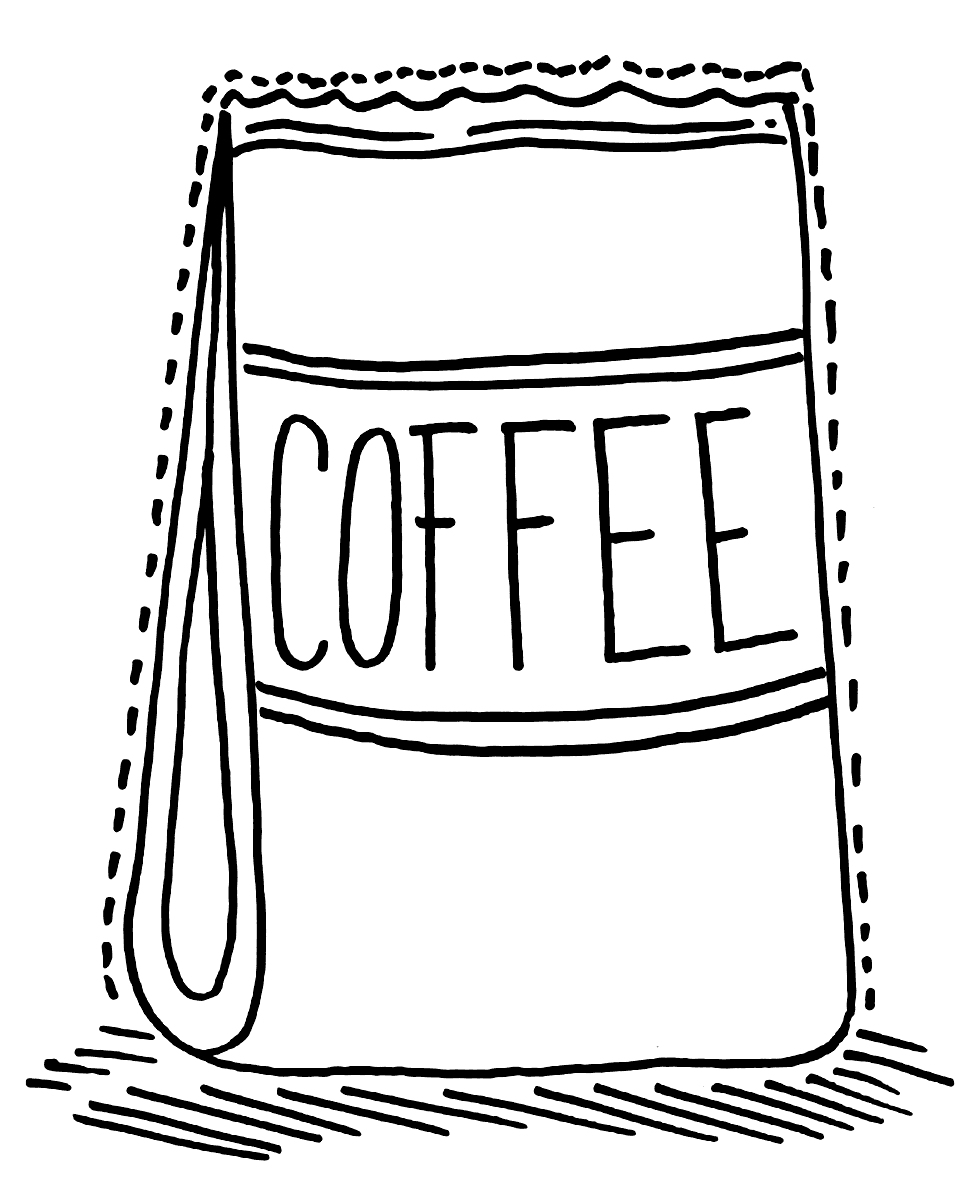 Bag of Coffee Coloring Page