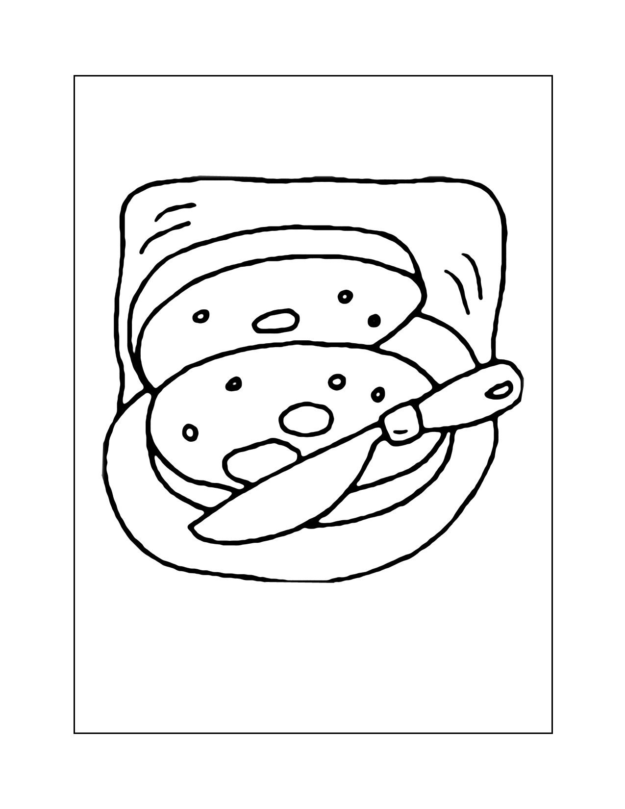 Bagel On A Plate Coloring Page