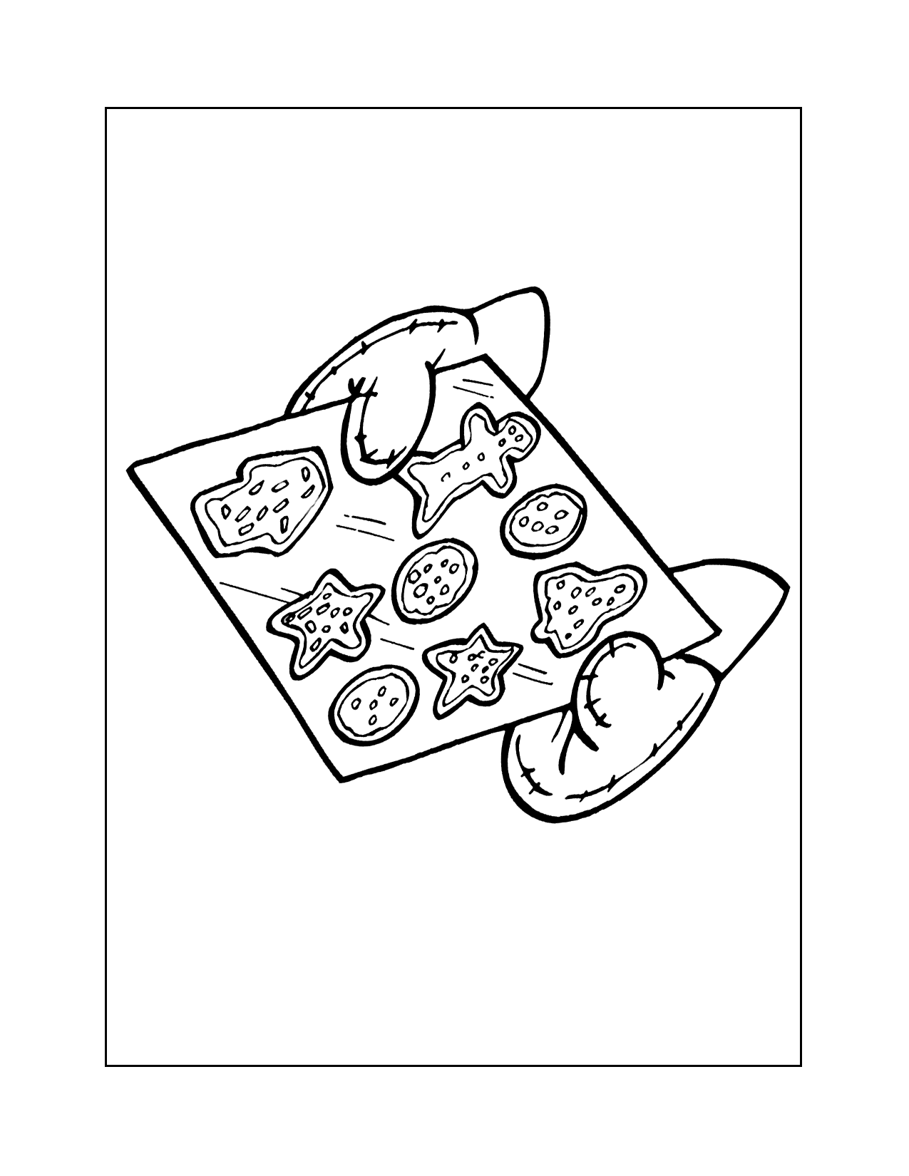 Baking Christmas Cookies Coloring Page