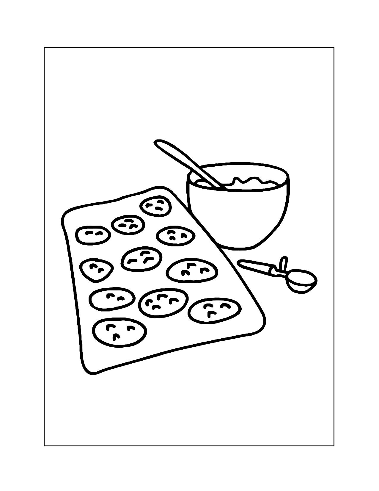 Baking Cookies Coloring Page