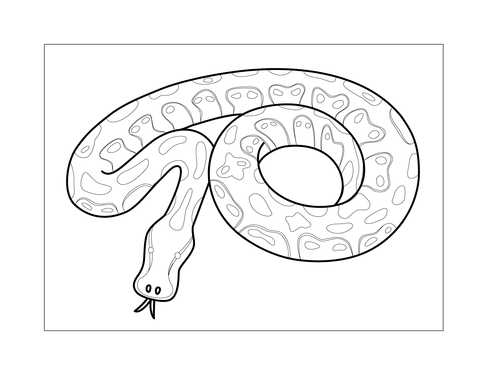 Ball Python Snake Coloring Page