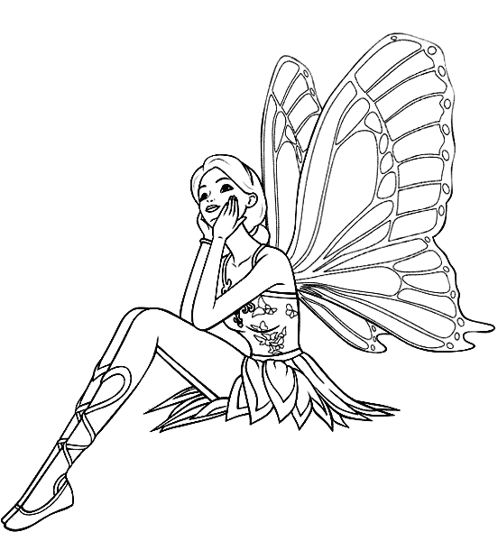 Ballet Butterfly Fairy Coloring Page