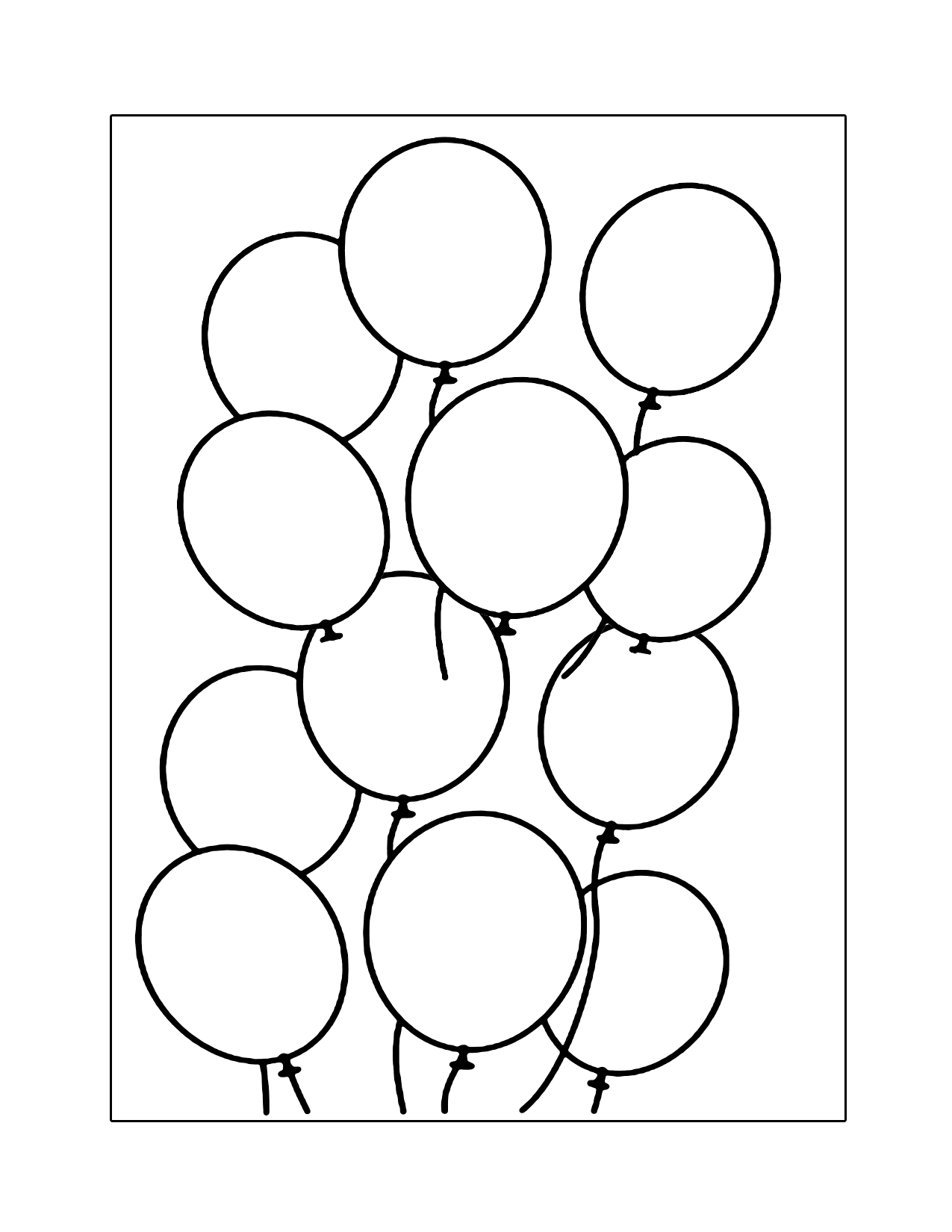 Balloons Printable Coloring Page