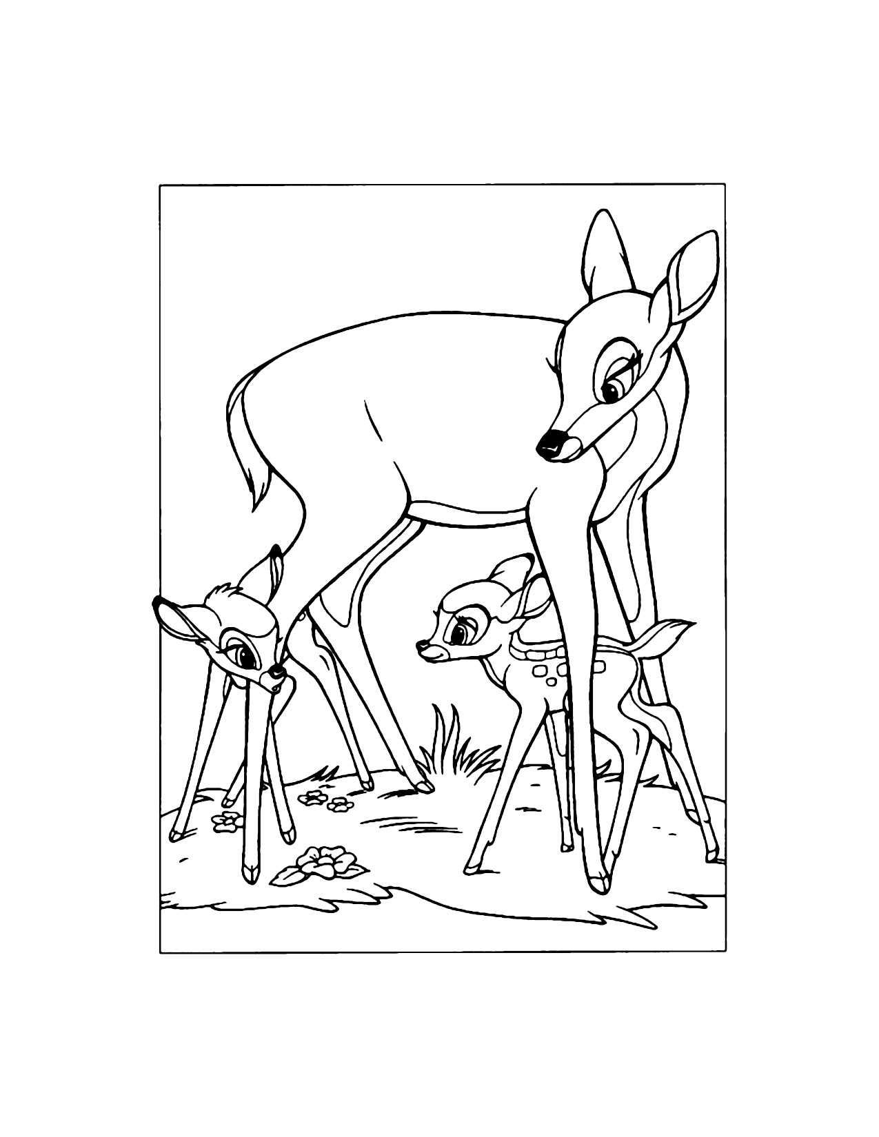 Bambi Meets Faline Coloring Page