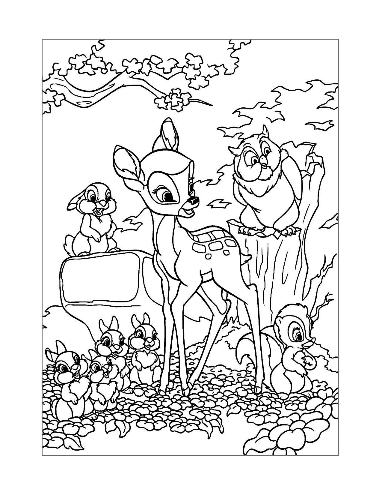 Bambi And Friends Coloring Page