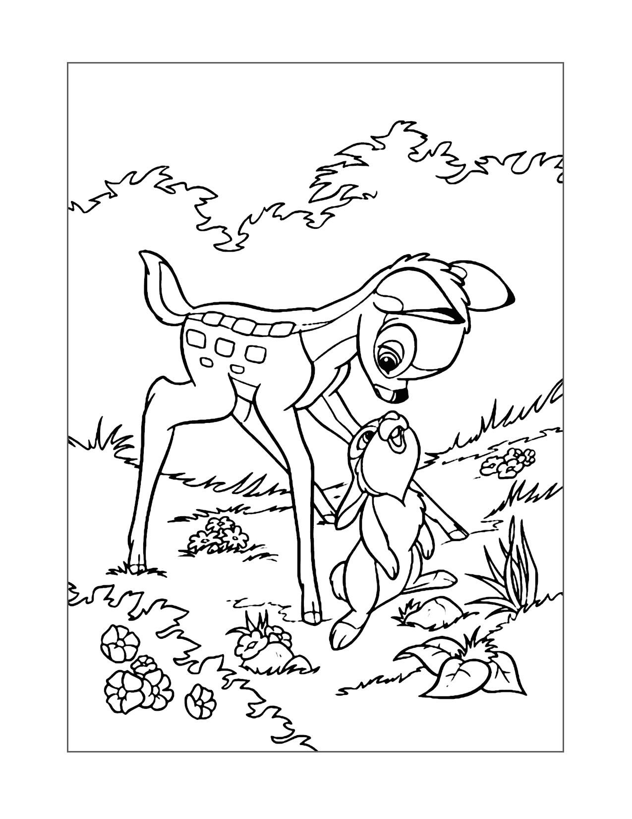 Bambi And Thumper Coloring Page
