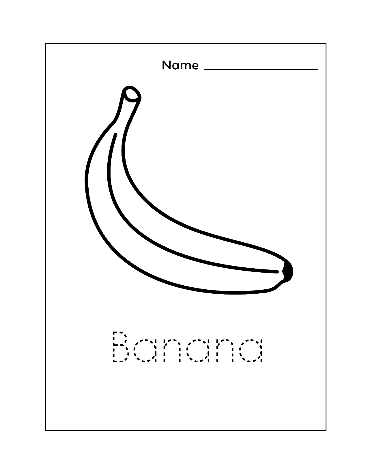 Banana Spelling Worksheet