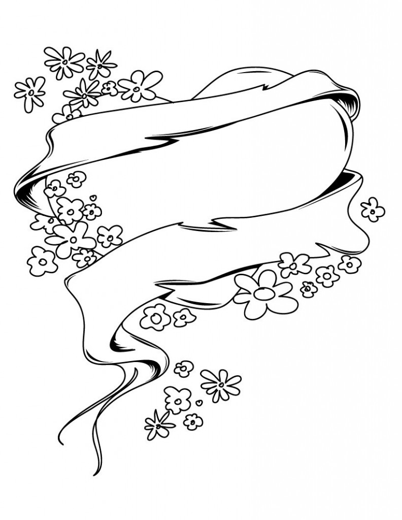 Banner Heart Valentines Day Coloring Pages