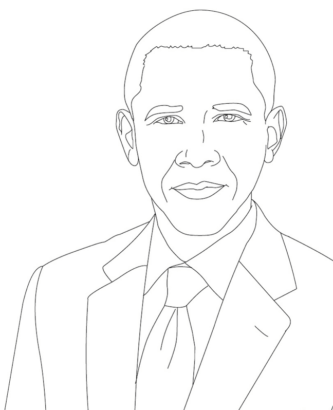 Barack Obama - Black History Month Coloring Pages