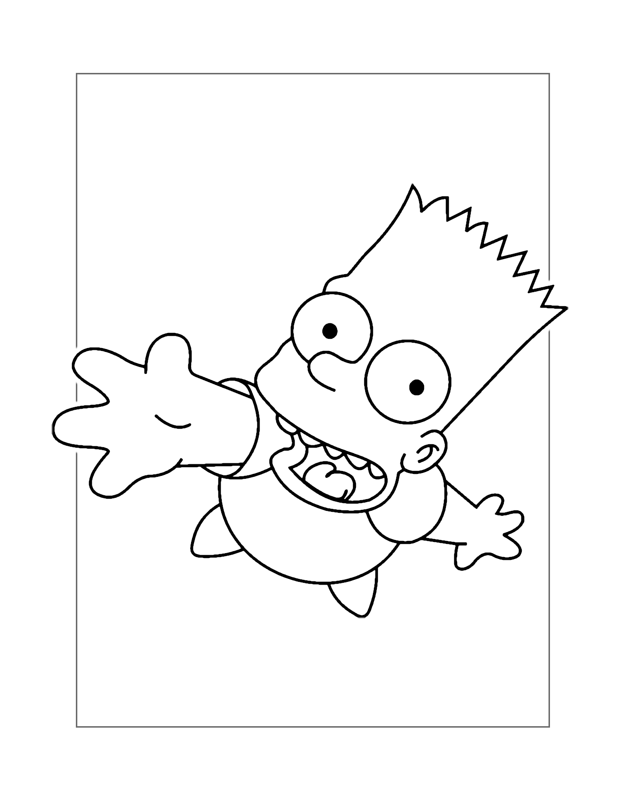 Bart Simpson Holding Out His Hand Coloring Page