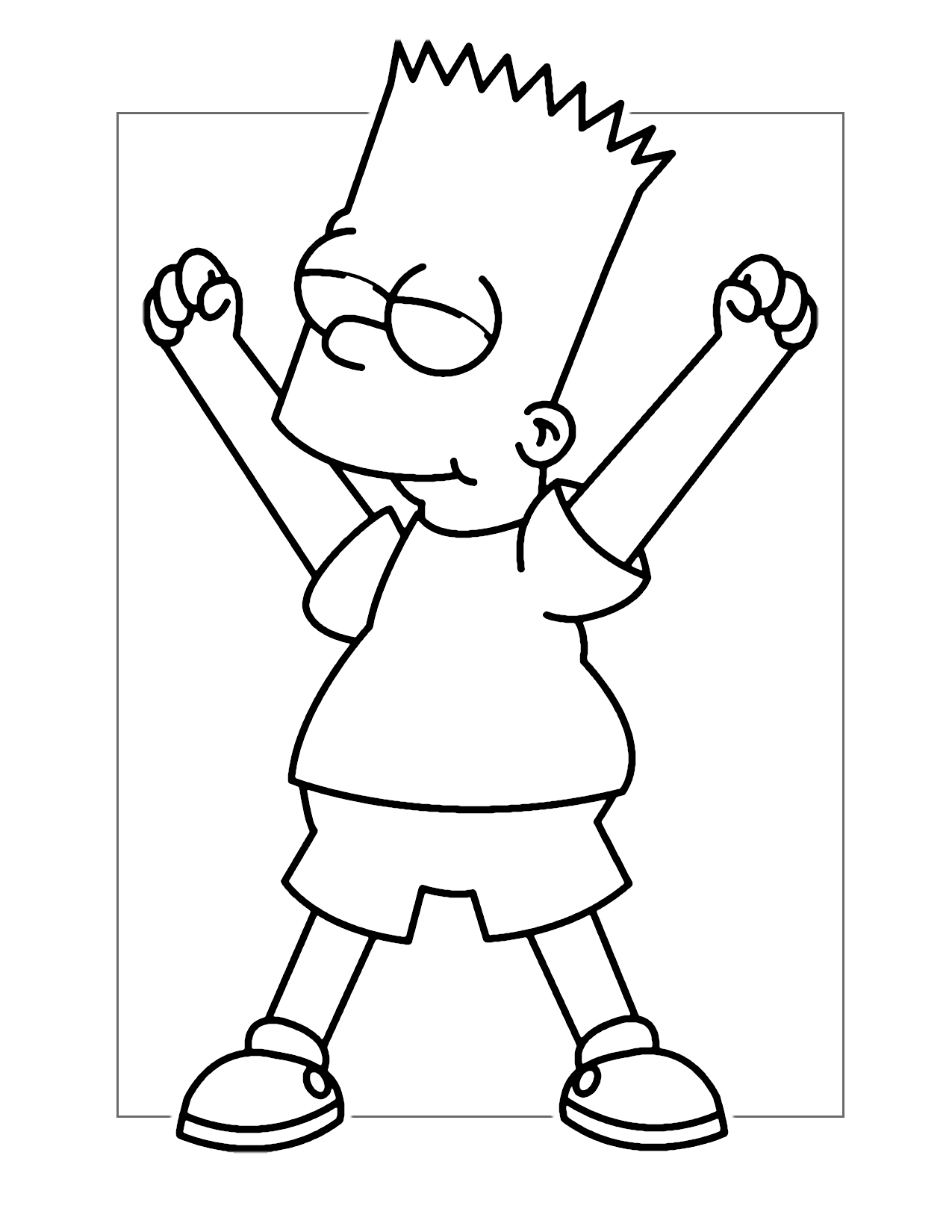 Bart Simpson Victorious Coloring Page
