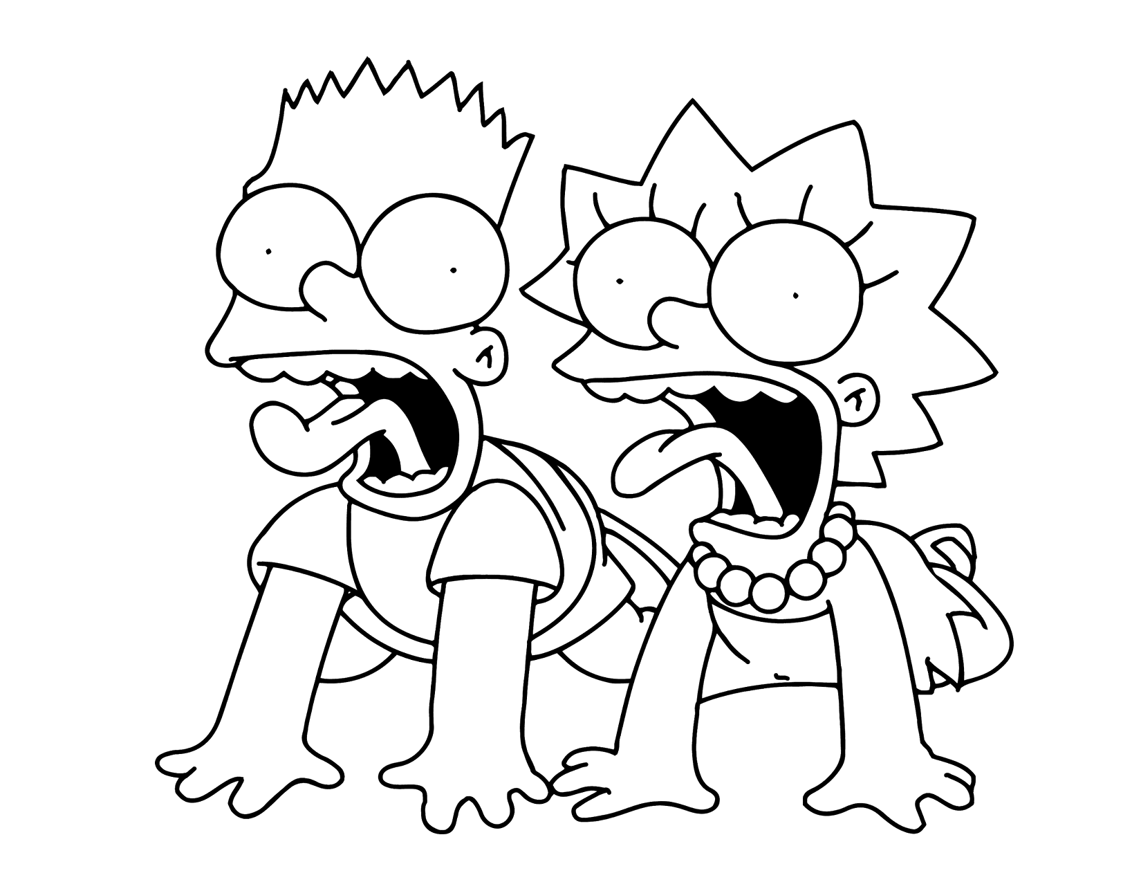 Bart And Lisa Simpson Coloring Page