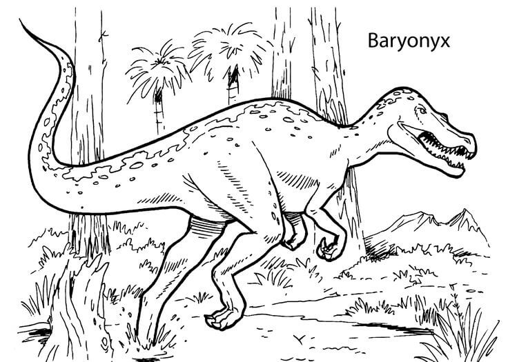 Baryonyx Dinosaur Coloring Page