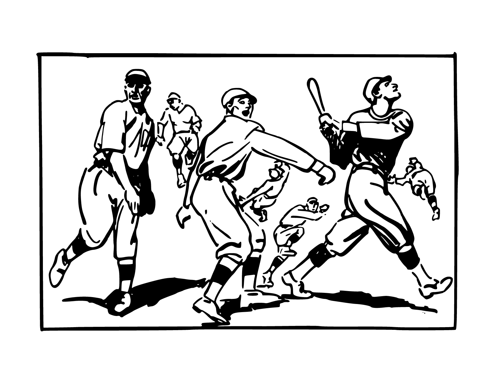 Baseball Players Coloring Page