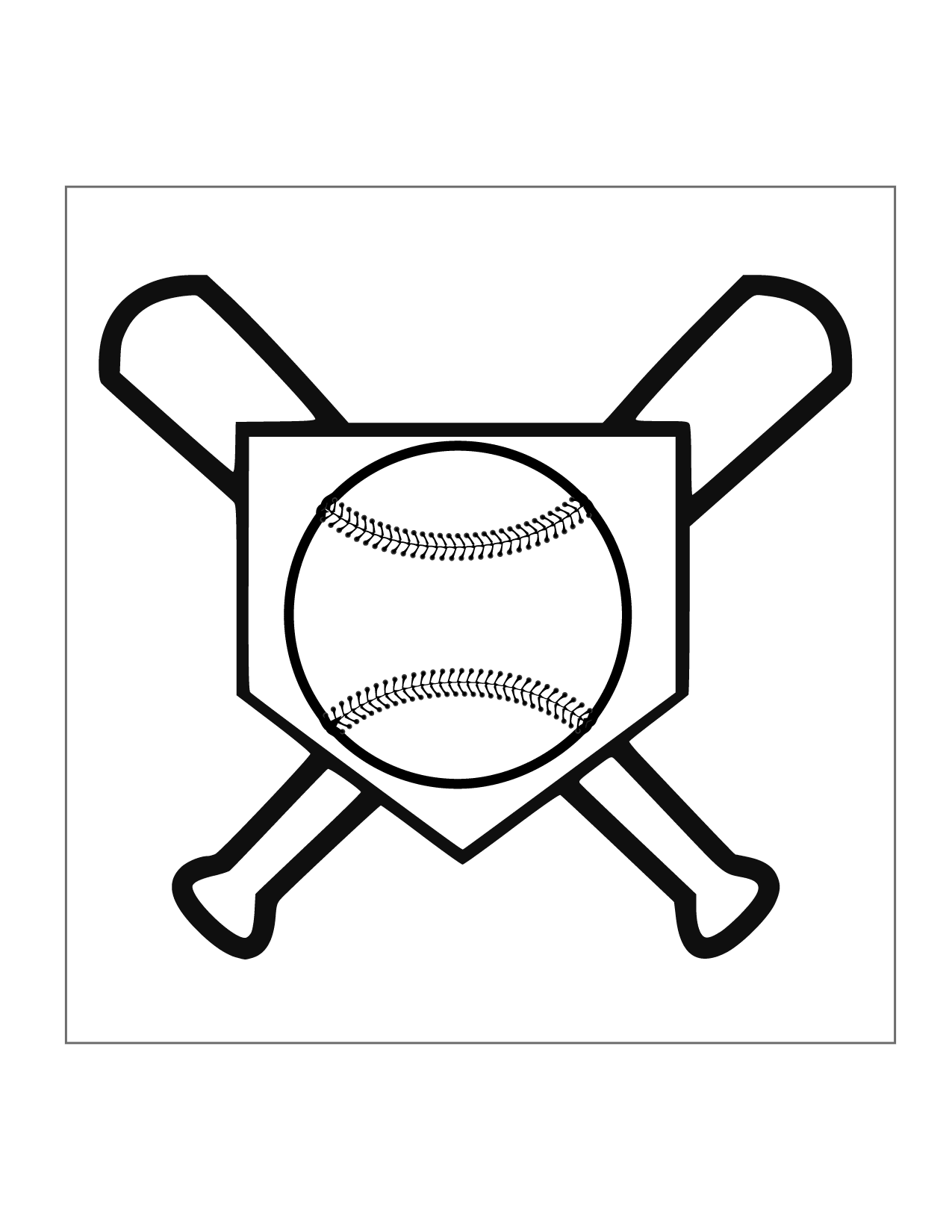 Baseball Symbols Coloring Pages