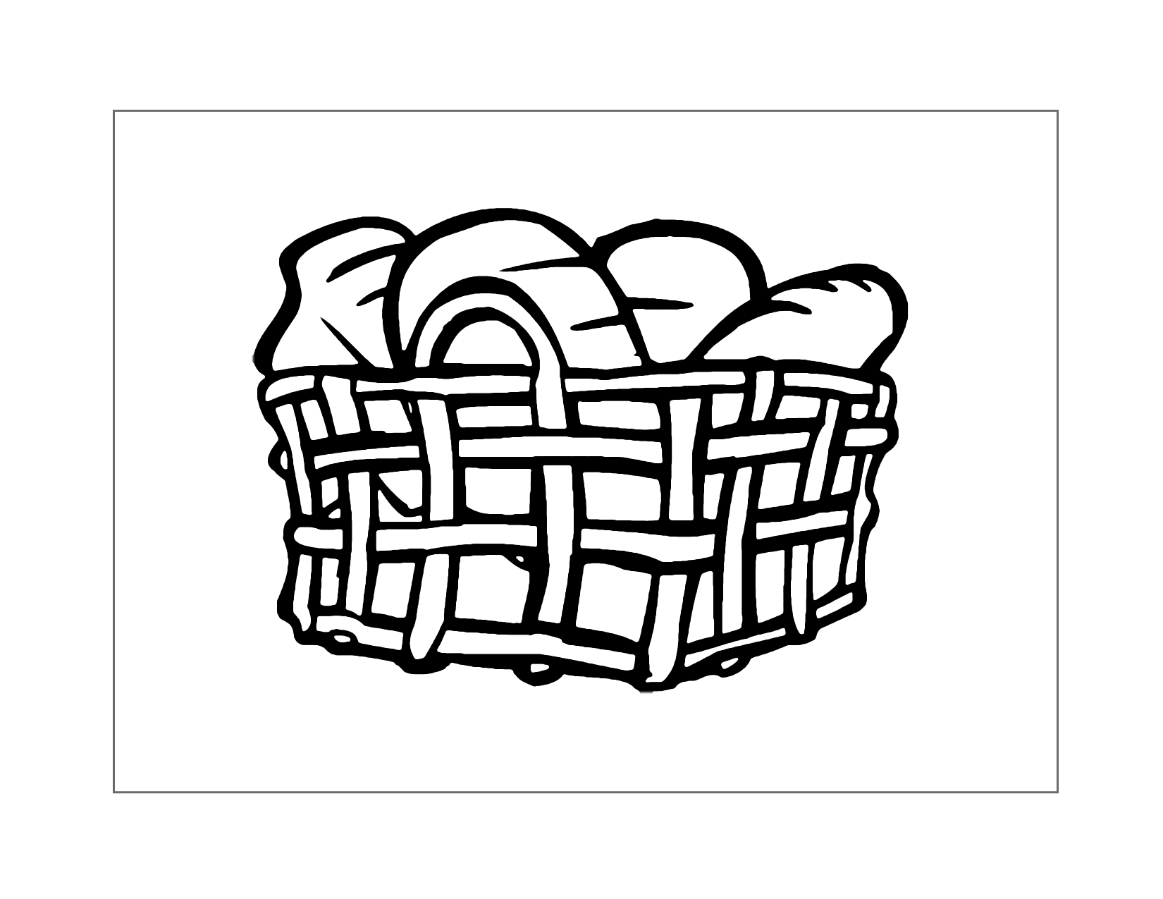 Basket Of Bread Coloring Page
