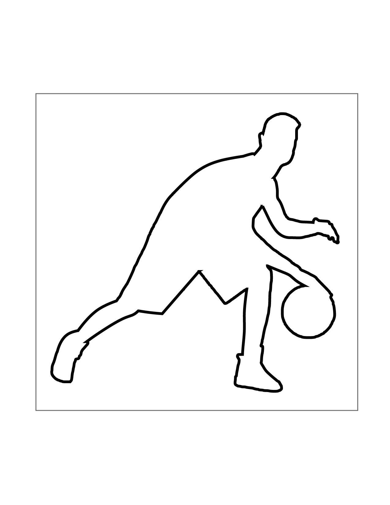 Basketball Dribbling Outling Coloring Page