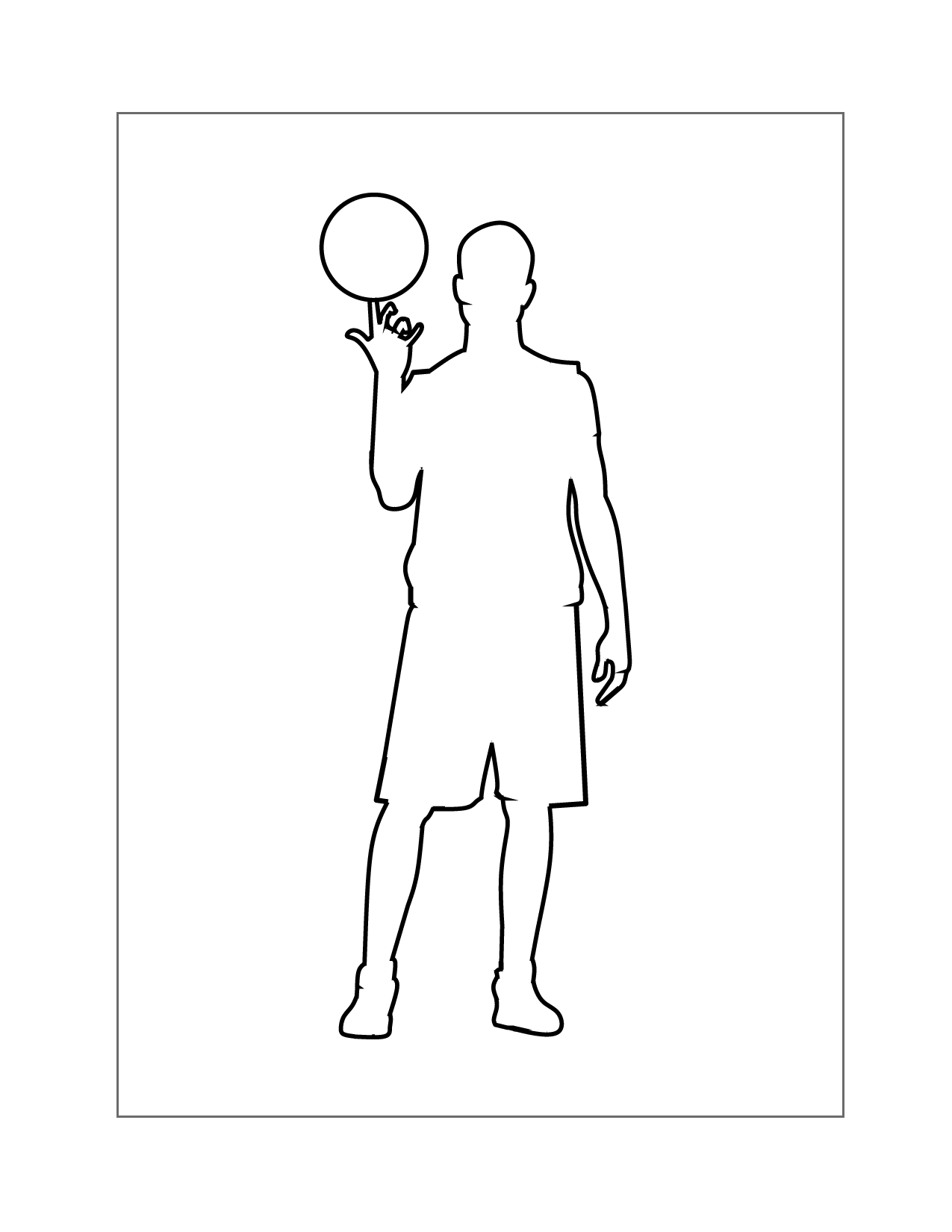 Basketball Player Outline Coloring Page