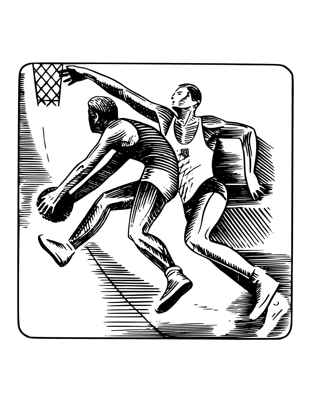 Basketball Players Coloring Page