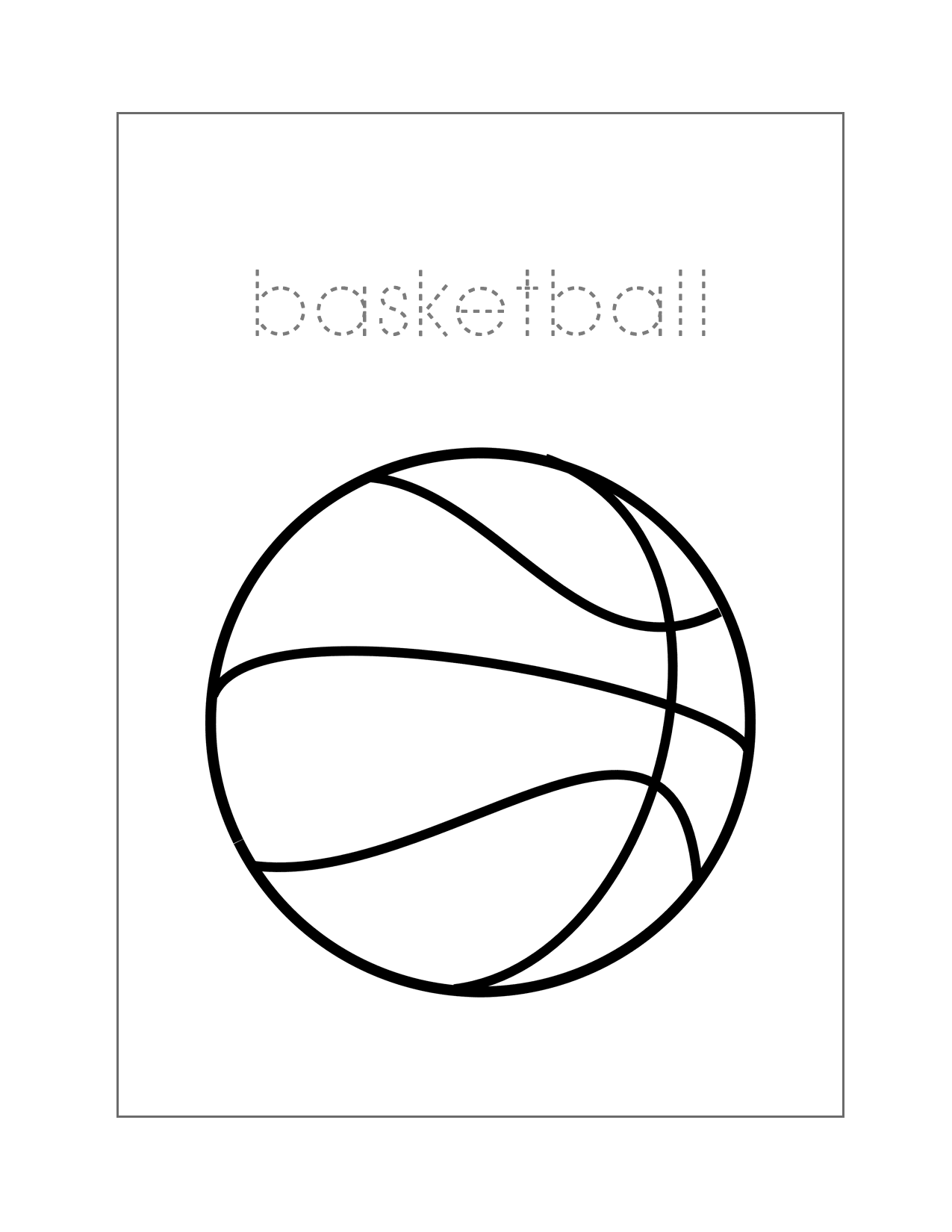 Basketball Spelling Coloring Page