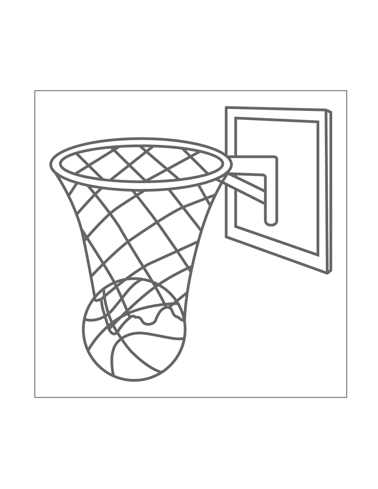 Basketball Swoosh Coloring Page