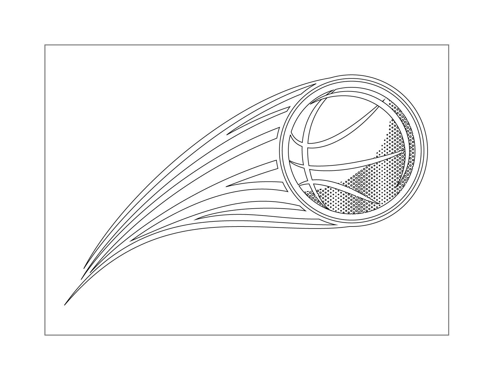 Basketball In Motion Coloring Page