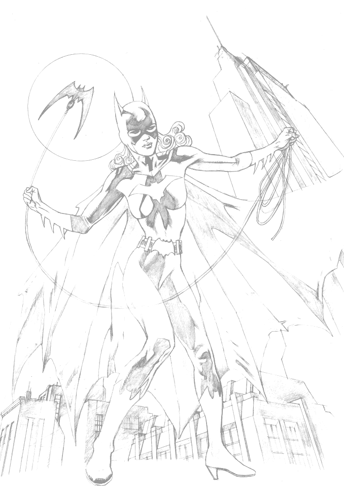 Batgirl In Gotham Traceable Art To Color