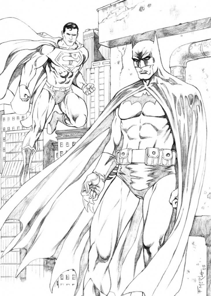 Batman Superman Coloring Page