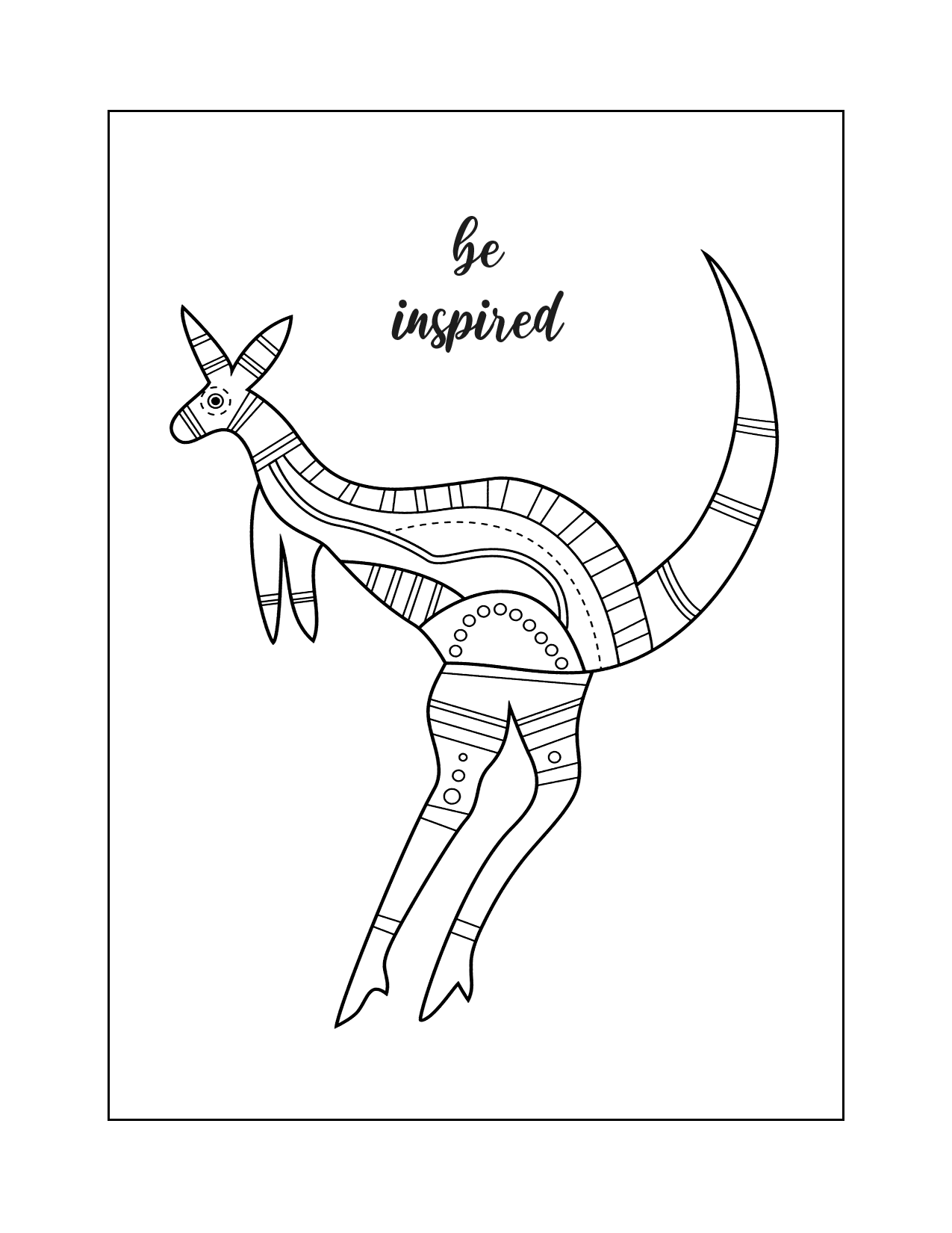 Be Inspired Kangaroo Coloring Page