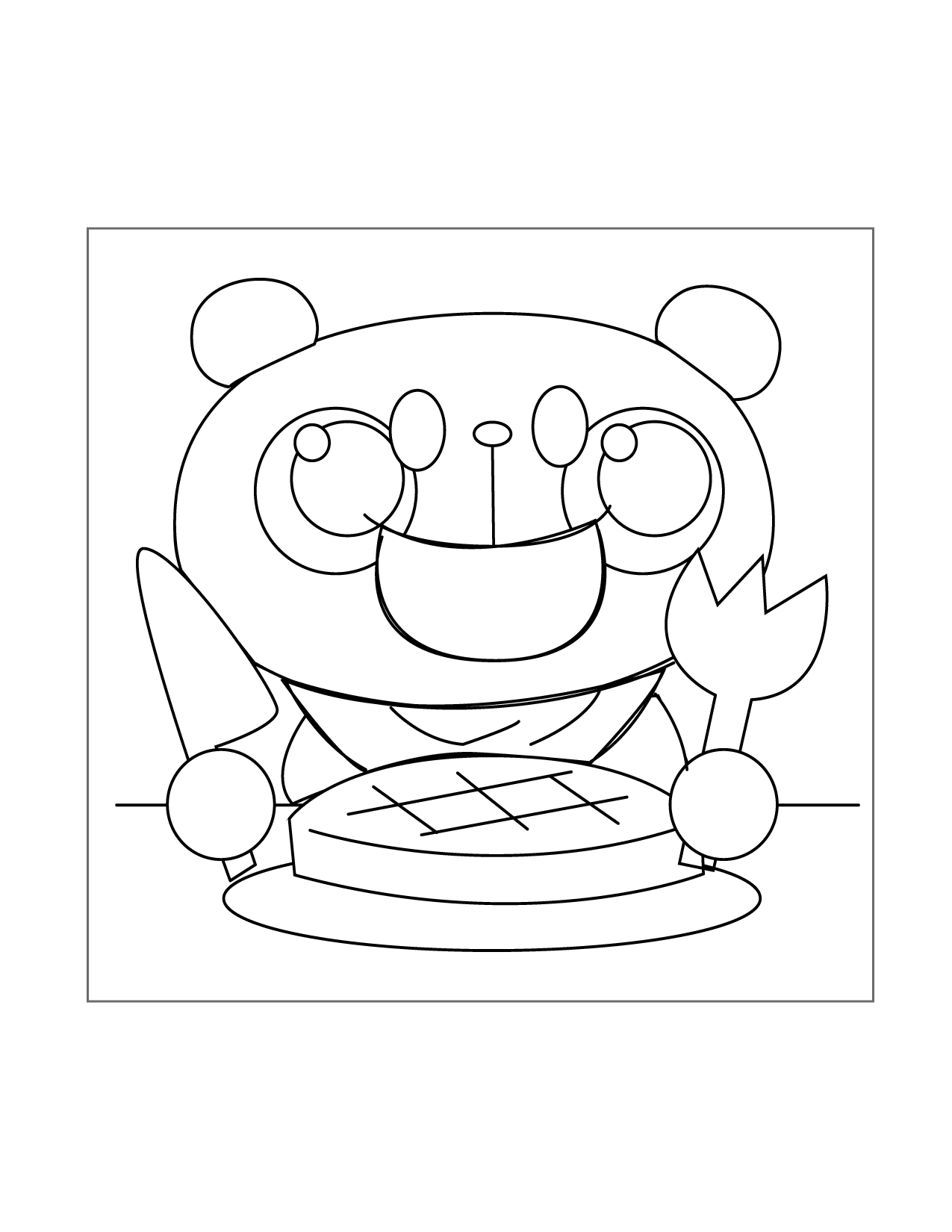 Bear Eating Breakfast Coloring Page