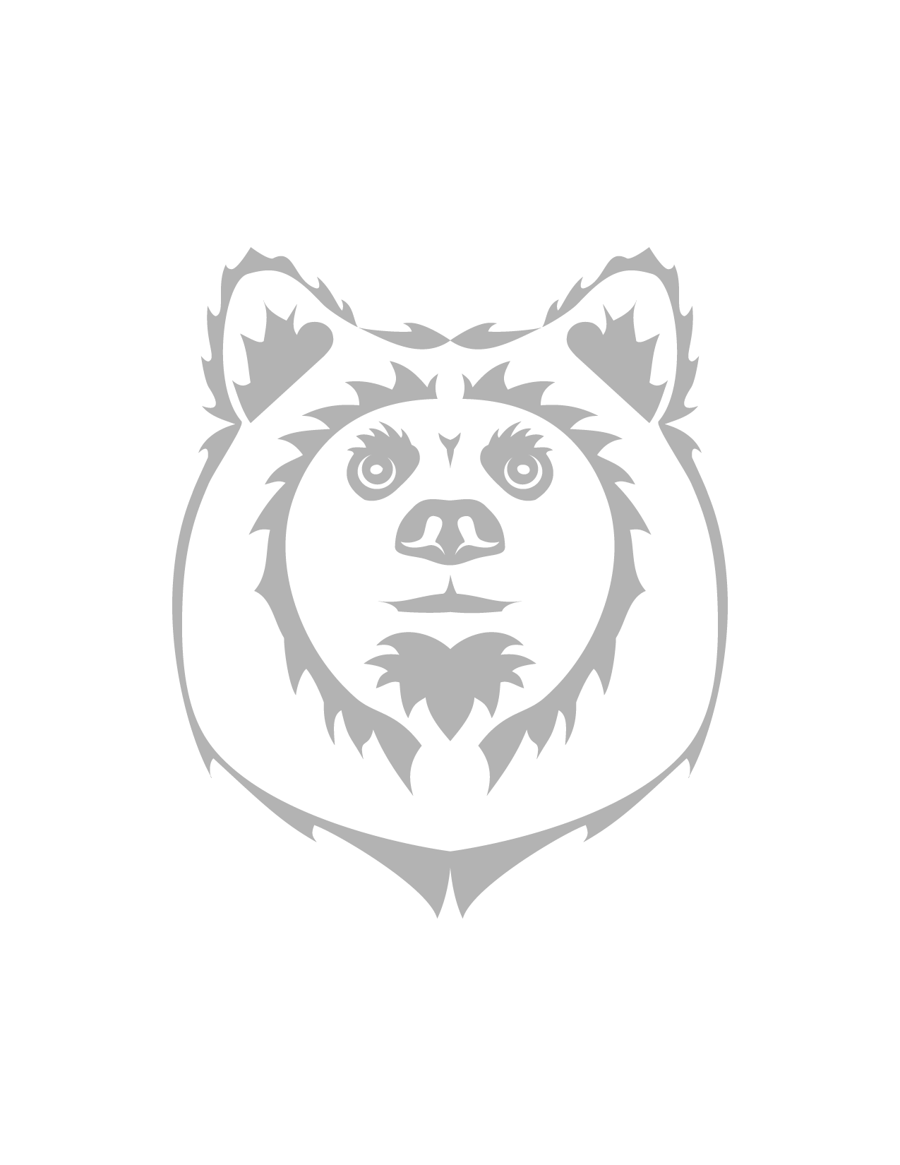 Bear Face Traceable Coloring Page