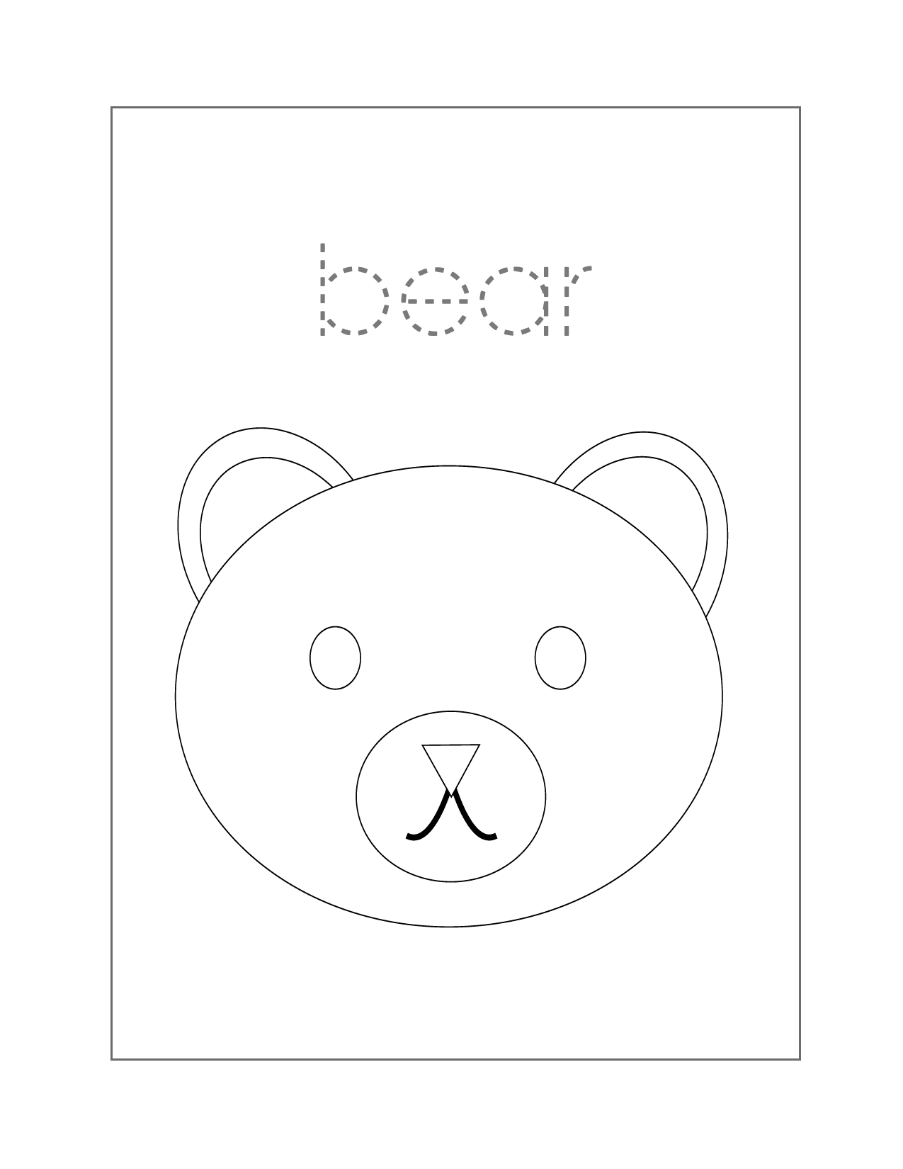 Bear Spelling Coloring Sheet