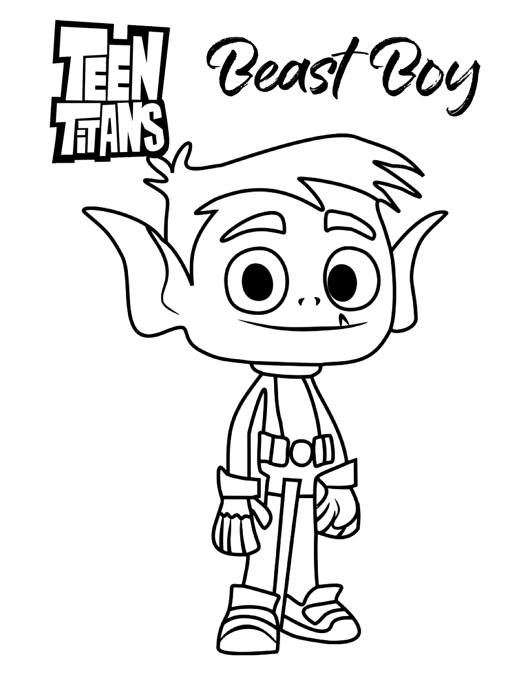 Beast Boy Teen Titans Coloring Pages