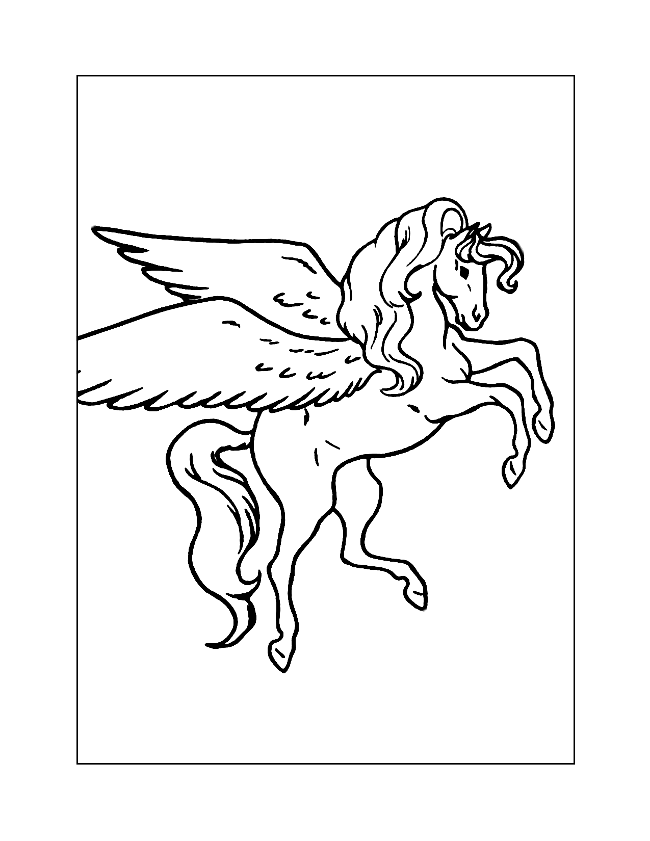 Beautiful Pegasus Coloring Page