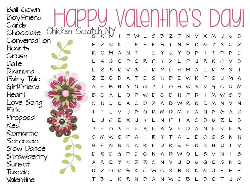 Beautiful Valentine Word Search