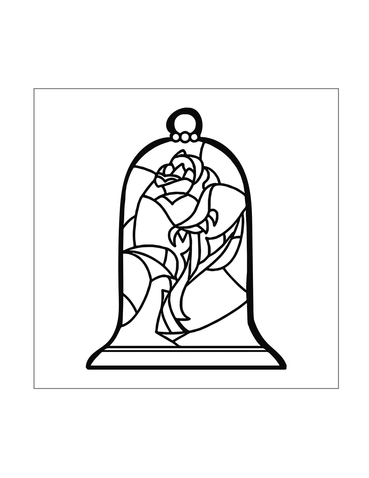 Beauty And The Beast Rose Symbol Coloring Page