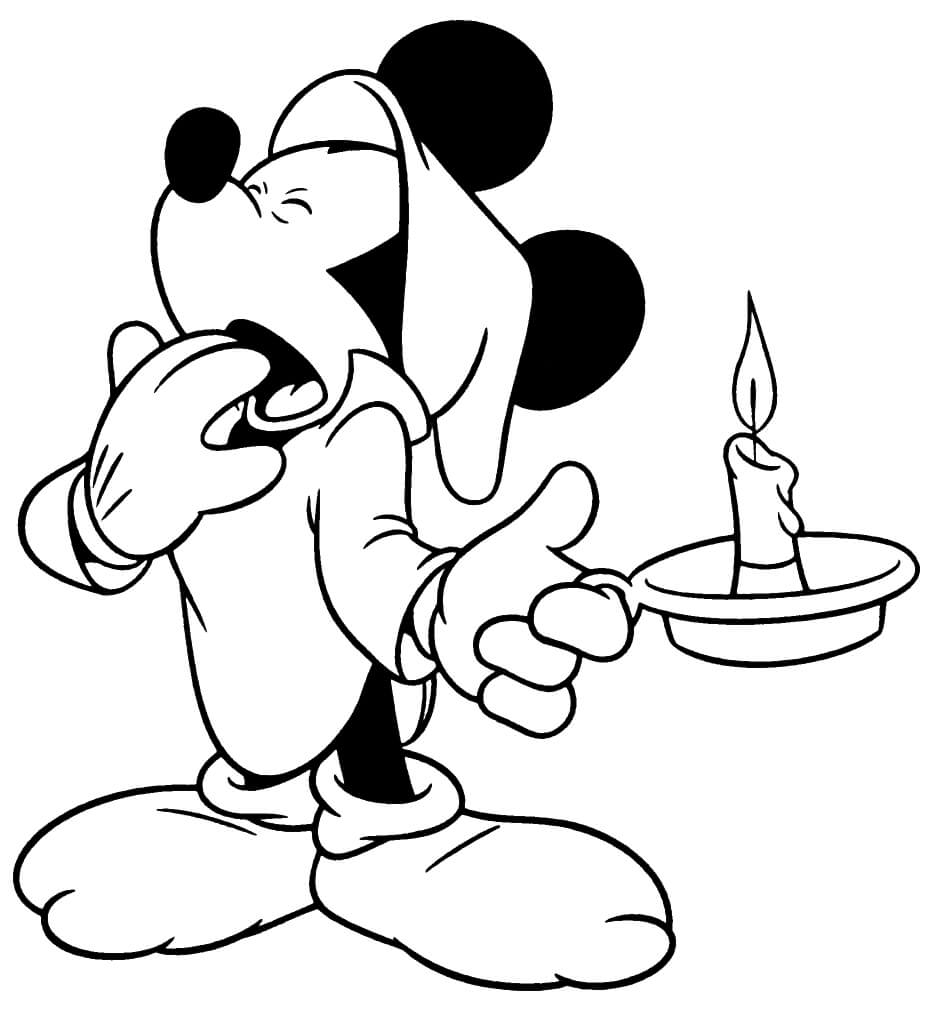Bedtime Mickey Mouse Coloring Pages