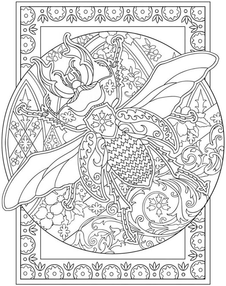 Bee Coloring Pages for Adults